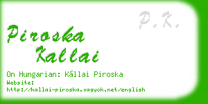 piroska kallai business card