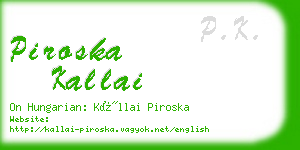 piroska kallai business card